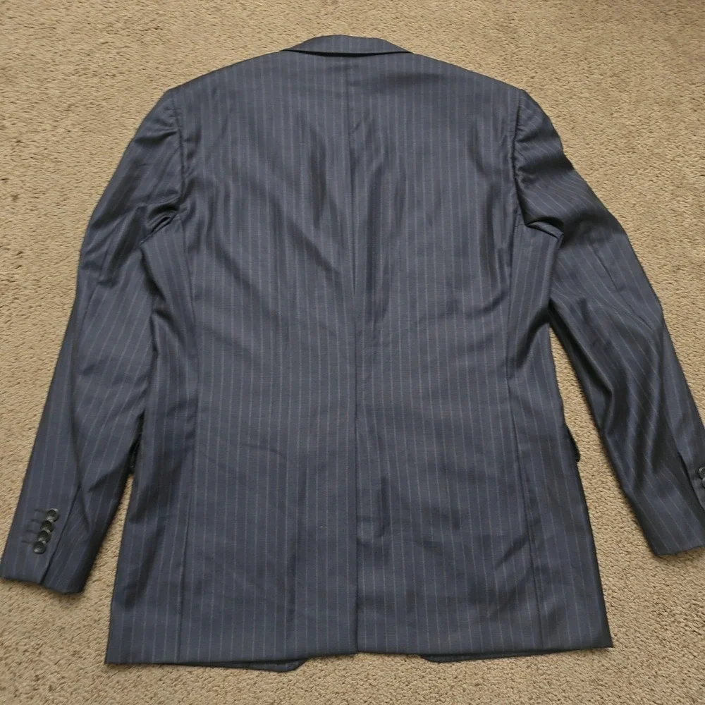 Eredi Pisano Loro Piana Navy Pinstripe Wool Suit Jacket Blazer Made in Italy‎